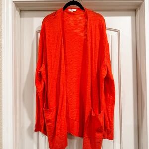 Madewell Women’s Open Front Cardigan, Orange, Size 2X